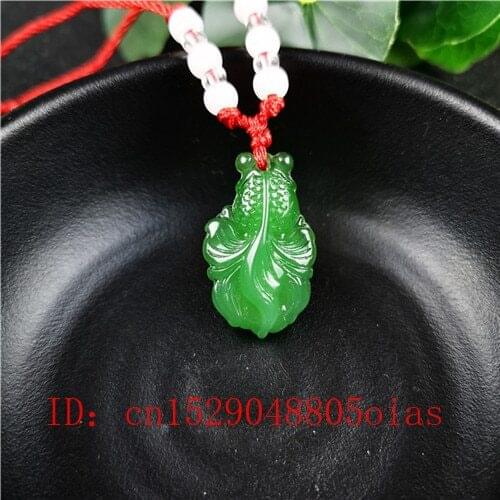 Natural Green Chinese Jade Goldfish Pendant Agate Necklace Fashion Charm Jewelry Carved Amulet Gifts for Women Men