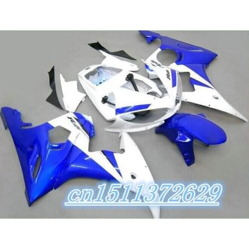 Motorcycle body fairings kit for YAMAHA R6 2003 2004 2005 YZF R6 03 04 05 blue white fairing bodywork part