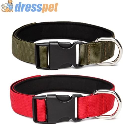 DRESSPET Pet Dog Collar High Quality Quick Release Nylon Webbing Basic Collars For Small Large Dogs S-XL wide 2.5CM