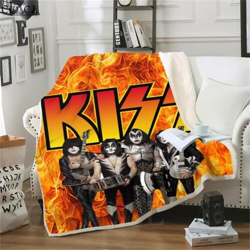 Throw Blankets KISS Rock Band 3D Star Character Print Quilt for Plush Home Decoration Beddings Travel Boy Girl Adult Quilt