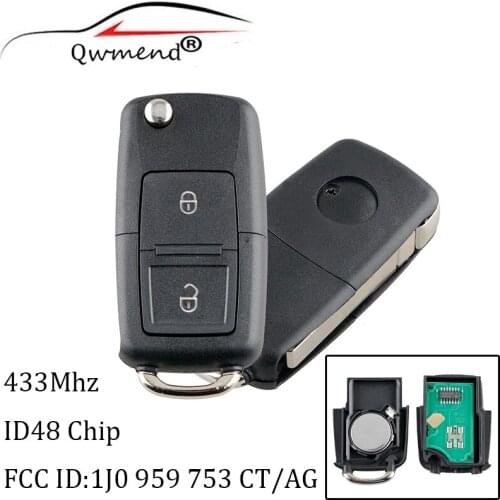 433Mhz Remote Switchblade Key 433MHz ID48 Chip For Seat Arosa Cordoba Ibiza Leon Toledo Vario 1J0 959 753 CT or 1J0 959 753 AG