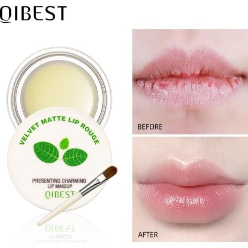 QIBEST Lip Sleeping Mask Moisturizing Lip Balm Lightening Lip Line Hydrating LipCare Exfoliating Dead Skin Nourishing With Brush