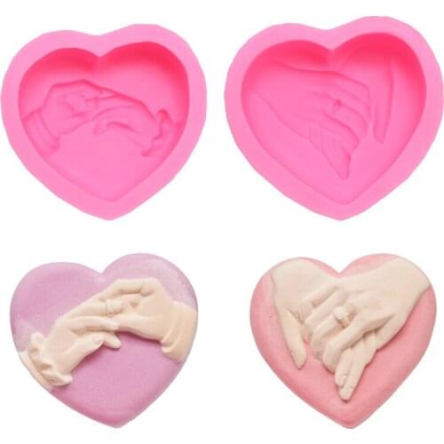 DIY Heart-shaped Handmade Soap Silicone Mold Cake Decoration Fondant Chocolate Mold Baking Tools
