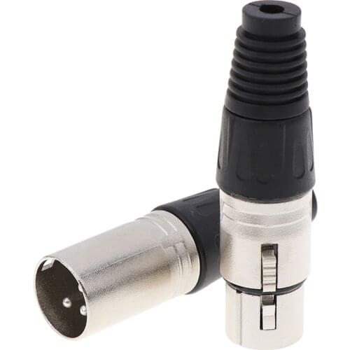 Male & Female 3 Pin Microphone Audio Cable Plug Connectors Cable Terminal