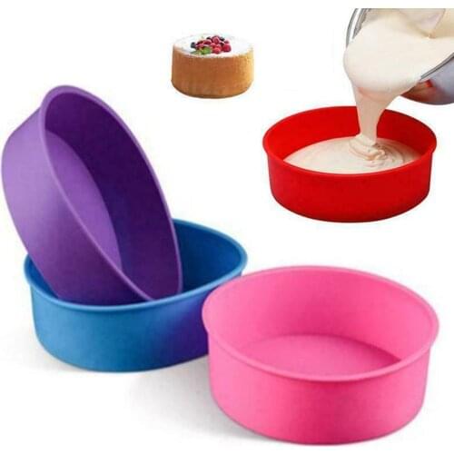 8" Inch 3D Silicone Round Bread Cake Pan Bakeware Mold Baking Tray Mould DIY Baking Kitchen Tools Molds