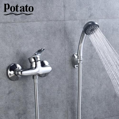 Potato Bathroom Shower Faucet With Handheld Wall Mounted Hot And Cold Bath Mixer Tap p20214
