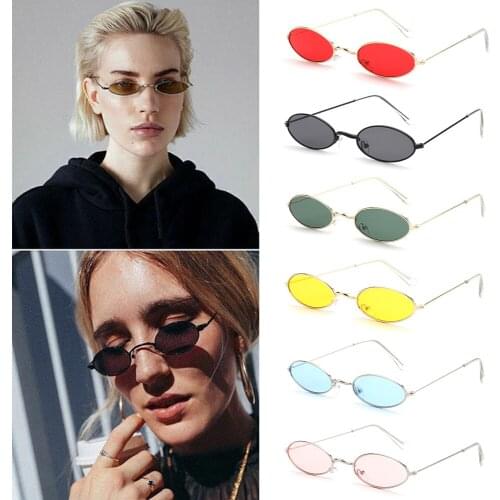 1PC Fashion Retro Small Oval Sunglasses Women Vintage Shades Metal Color Sun Glasses for Men Women Anti-Blue Light Eyeglasses