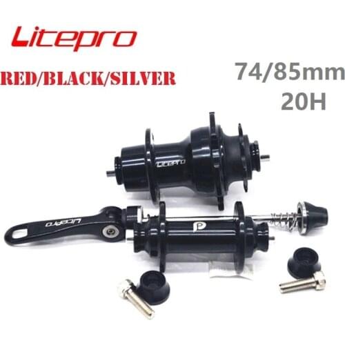 LITEPRO 74mm 85mm 20 Hole V Brake Hubs 14/16 inch Folding Bicycle FRONT REAR HUBSET 9T Freewheel Black/Silver/Red