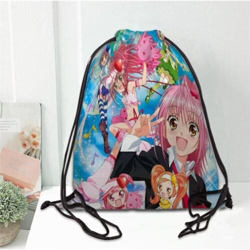 Shugo Chara Drawstring Bag Portable Lightweight Backpack Bag Travel Sport Outdoor Hiking Storage Bag Silk Fabric Bag 20201102