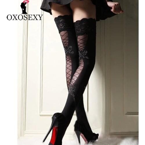 Thin Transparent Women Sexy Stockings Sheer Lace Fishnet Mesh Top Thigh High Stockings Sexy Lingerie Tight High Stockings 312