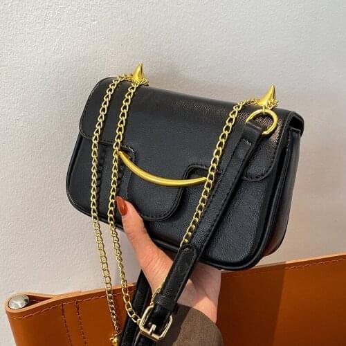 Vintage Small PU Leather Crossbody Flap Bags Brand Fashion New Quality Womens 2021 Luxury Chain Shoulder Handbag and Purses