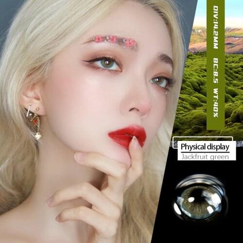 OVOLOOK-2pcs/pair grey Colored Series Contact Lenses beauty pupil With Minus Degree Eye Myopia Power Prescription Contacts Lens