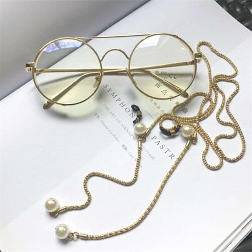 1PCS Pearl Fashion Korean Glasses Chain Retro Glasses Rope Metal Hipster Travel Sunglasses Necklace Eyeglasses Chain