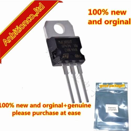 10pcs 100% new and orginal MJE3055T MJE3055 TO-220 10A 60V 75W POWER TRANSISTORS(10A,60V,75W) in stock
