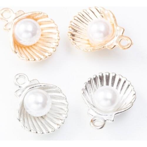 10pcs Enamel shell Charm Pendant For Women Necklace Pendant Making Alloy Beads Fit Bracelet DIY Jewelry Accessory js2280