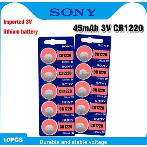 10PCS SONY Original CR1220 Button Cell Battery For Watch Car Remote Key cr 1220 ECR1220 GPCR1220 3v Lithium Battery
