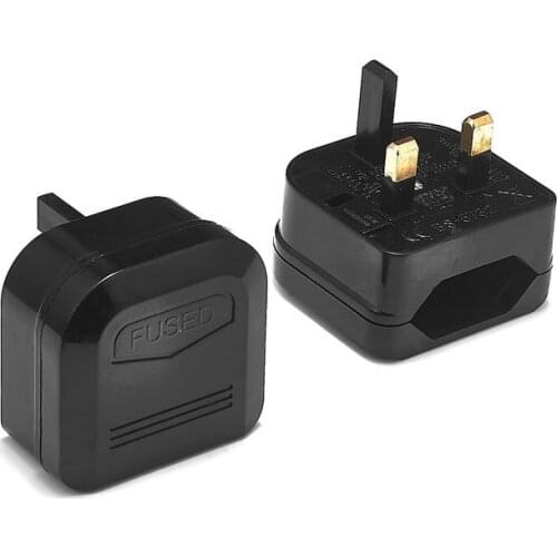 100pcs UK British Travel Adapter 3 Pin European EU To UK Plug Adapter With 5A Fuse Power Cord Charger Socket AC Converter Outlet