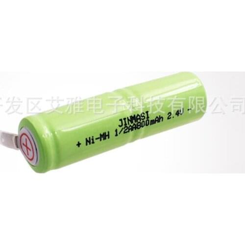 2.4V 1/2AA 800mAh 1/2 AA ni-mh Shaver razor battery rechargeable battery etc