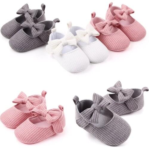 2020 Summer Solid Colour Baby Girl Shoes Newborn Infant First Walker Shoes Bowknot Soft Sole Prewalker Sneakers Casual Shoes18M