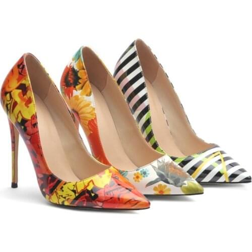 2021 High Heel multi-color leather Women Pointed Party Wedding Shoe Plus Size Heels 12cm red Color Pumps 48