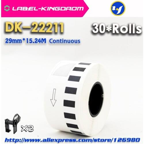 30 Rolls Brother Compatible DK-22211 Label 29mm*15.24Meter Continuous Label