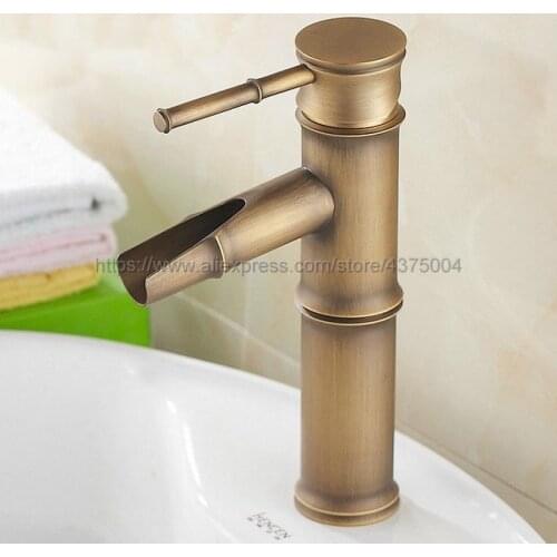 Antique brass Bathroom Faucet finish Basin Sink Faucet Single Handle water taps Nnf037
