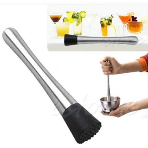Stainless Steel Bar Fruit Cocktail Pestles For Crushed Ice Barware Bar Tool Cocktail Picks Whisks Ice Maker