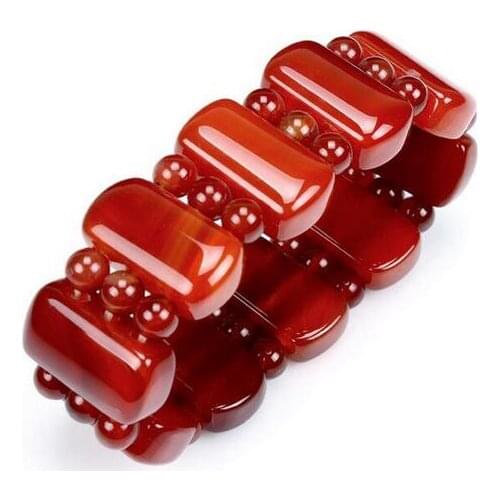 Lovers noblest 14mm Red Jades beads stretch Bracelet