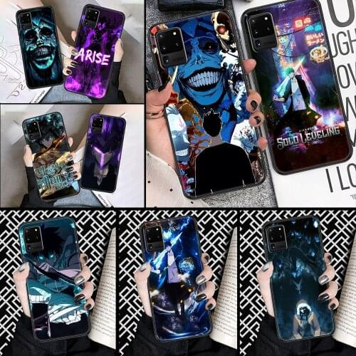 Anime Solo Leveling Phone case For Samsung Galaxy Note 4 8 9 10 20 S8 S9 S10 S10E S20 Plus UITRA Ultra black trend hoesjes