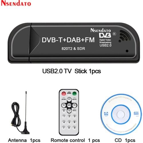 Digital USB2.0 RTL2832U & R820T2 DVB-T SDR USB TV Stick Tuner DVB-T+FM+DAB RTL SDR TV Receiver Dongle With Antenna For windows
