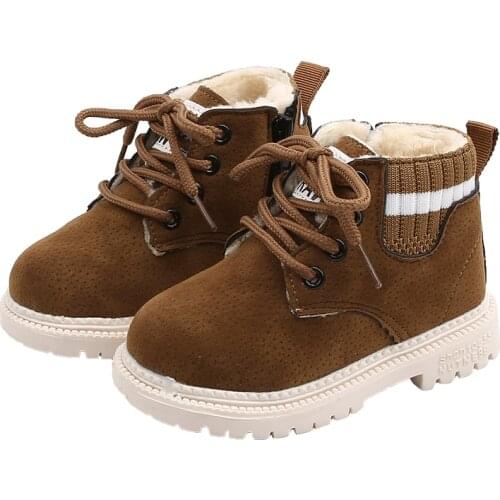 CUZULLAA Baby Girls Boots Baby Boys Shoes Children Autumn Winter Shoes Fur Kids Fashion Martin Boots for Girls Boys Snow Boots