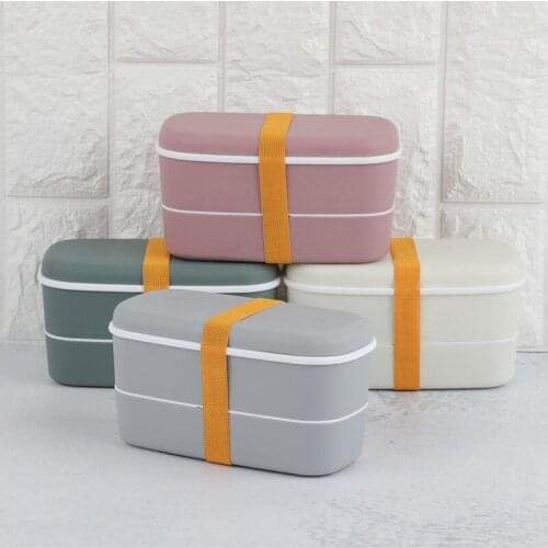 Small Japanese Style 2 Layer Bento Box Mini Food Storage Lunch Box PP Container Student Office Kid Microwave Dinnerware Lunchbox