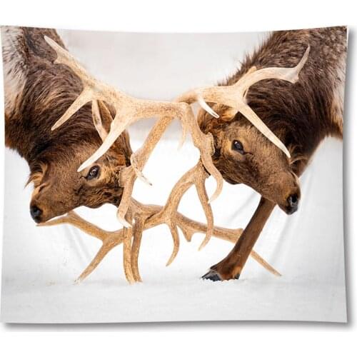 Elk Print Tapestry Wall Window Hang Background For Living Room Home Decor Bedspread Camping Mat Customize Sizes