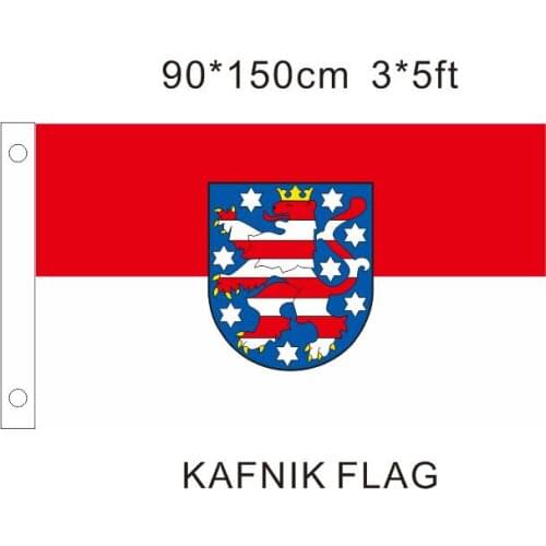 KAFNIK,Thuringia German Germany flag 3x5FT banner150X90CM 100D Polyester custom flag, Free Shipping