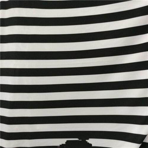 Red and black elastic milk silk knitted bottom stripe printed cloth fabric for sewing Latin Dance dress gymnastic leotart fabric