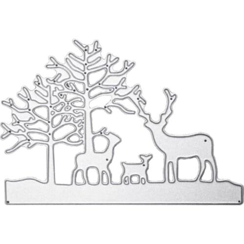 Forest Elk Metal Cutting Dies Stencil DIY Scrapbooking Album Paper Card Template Mold Embossing Decoration