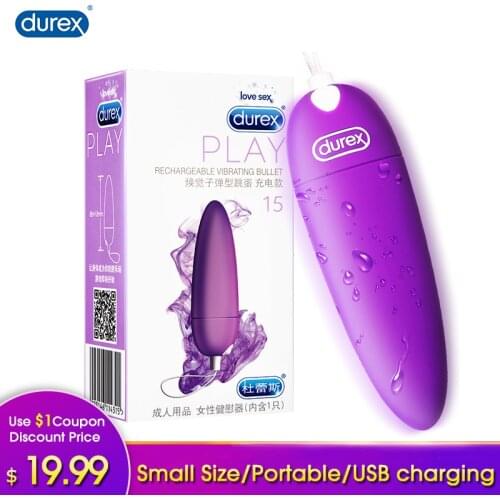 Durex Mini Vibrator G-Spot USB Charging Bullet Vibrating Anal Clitoral Stimulate Massager Adults Products Sex Toys for Women