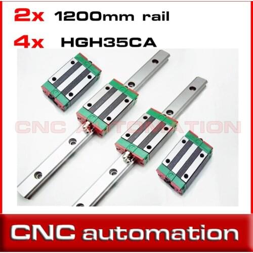 NEW 35mm linear guide 2pcs HGR35 L 1200mm Linear Rail and 4pcs HGH35CA OR HGW35CA Linear Block Carriage CNC parts