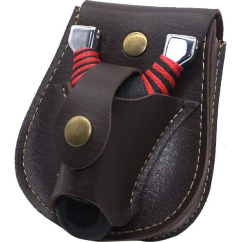 Outdoor Hunting Slingshot Catapult Belt Pouch Bag Leather Case Waist Bag Pouch for Catapult Slingshot Steel Balls Ammo Games