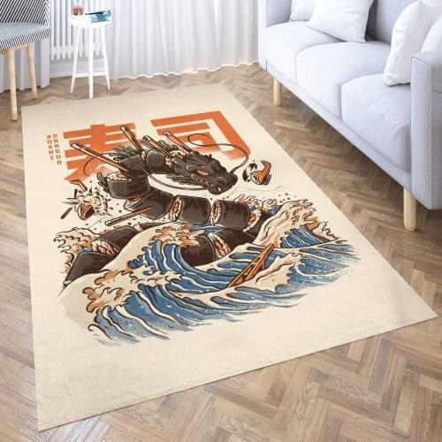 GREAT SUSHI DRAGON Carpet for Living Room 3D Anime Cartoon Rug Gamer Teen Room Bedside Lounge Rug Kids Children Floor Mats