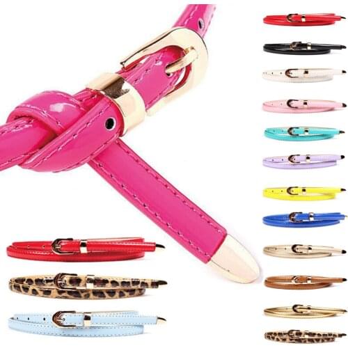 Fashion Metal Buckle Pin Skinny Dress Waist Belt Thin Leather Narrow Waistband Female Straps Waistband For Apparel Accessories