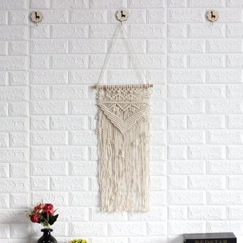 Retro Tassel Hand-woven tapestry aesthetic Boho Nordic wedding decoration Backdrop Macrame Wall Hanging decoration pendant beige