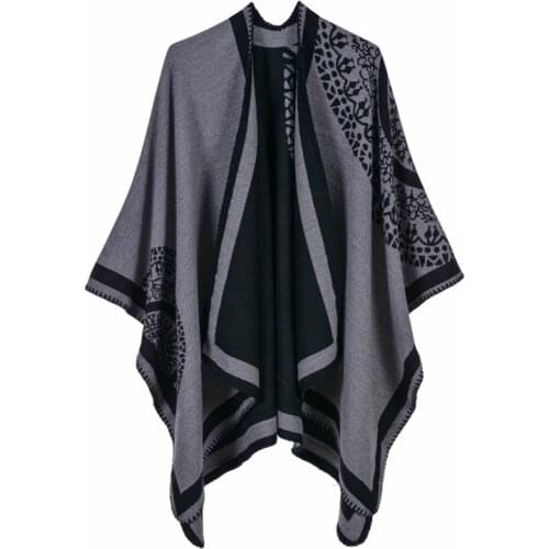 Luxury Brand Ponchos coat 2020 Cashmere Scarves Women Winter Warm Shawls and Wraps Pashmina Thick Capes blanket Femme Scarf