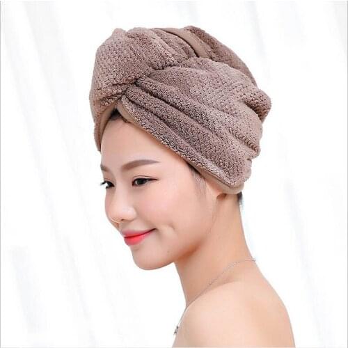 Girls Hair Drying Hat Quick-dry Hair Towel Cap Hat Bath Hat Microfiber Solid Towel Cap Super Absorption Turban Hair Dry Cap