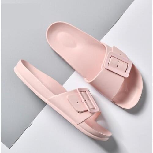Women Belt Buckle Slippers Summer Female Flat Flips Flops Gladiator Slip On Sandals Female Casual Slides Holiday Beach Shoes