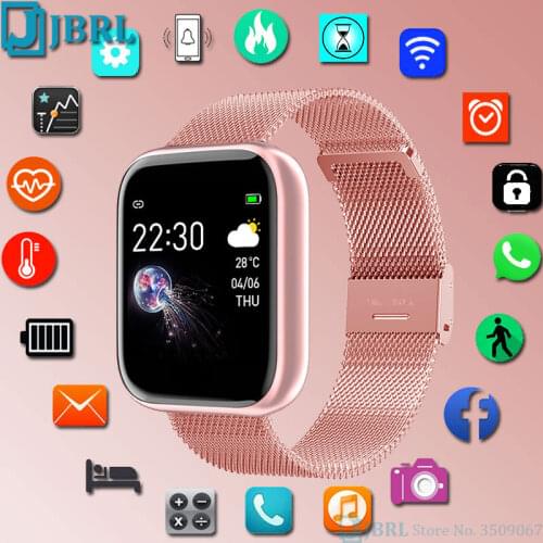 Stainless Steel SmartWatch Women Men Sport Clock Fitness Tracker Electronics Wristwatch For Android IOS Male Square Smart watch