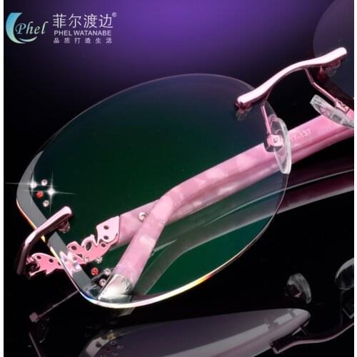 Big Box Lens Ultra-light Diamond Trimming Glasses Rimless, Rimless Customized Prescription Sunglasses UV400 105 Rimless Glasses