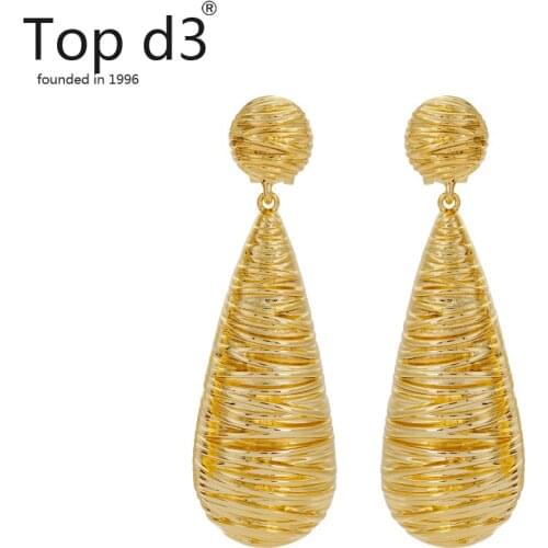 Top d3 Viennois Metal Dangle Drop Earrings Women Punk Gold Color Hanging Earrings Wedding Party Statement Jewelry Gifts African