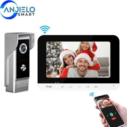 AnjieloSmart Wifi Video Doorphone Intercom System IOS/Android Smart Mobile Phone app Remote Unlock Home Access Control