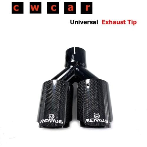 Top Quality Remus Carbon Fiber Black Stainless Steel Universal Automobile Exhaust Pipe Muffler Car Accessories Modification Tip